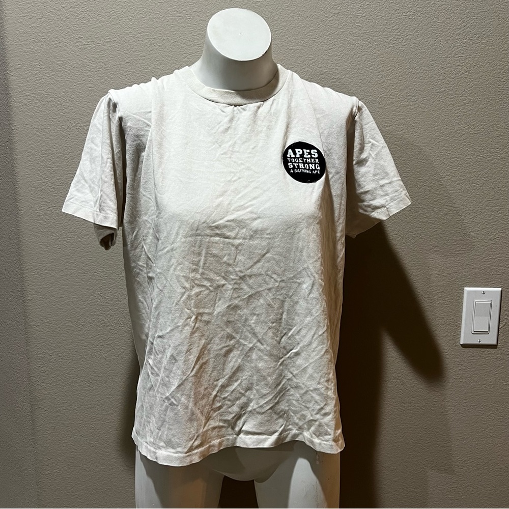 A bathing ape beige short sleeve tshirt